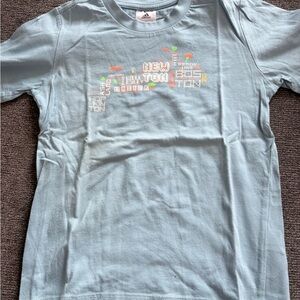 Adidas Kids Sky Blue New York Graphic Tee Boston Marathon size